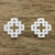 Sterling silver stud earrings, 'Connected Cross' - Overlapping Cross and Square Sterling Silver Stud Earrings (image 2) thumbail