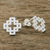 Sterling silver stud earrings, 'Connected Cross' - Overlapping Cross and Square Sterling Silver Stud Earrings (image 2b) thumbail