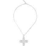 Sterling silver pendant necklace, 'Twining Cross' - Interconnected Loop Cross Sterling Silver Pendant Necklace