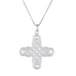 Sterling silver pendant necklace, 'Twining Cross' - Interconnected Loop Cross Sterling Silver Pendant Necklace