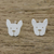 Sterling silver stud earrings, 'French Bulldog' - Sterling Silver French Bulldog Stud Earrings from Thailand (image 2) thumbail