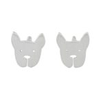 Sterling silver stud earrings, 'French Bulldog' - Sterling Silver French Bulldog Stud Earrings from Thailand