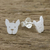 Sterling silver stud earrings, 'French Bulldog' - Sterling Silver French Bulldog Stud Earrings from Thailand (image 2b) thumbail