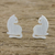Sterling silver stud earrings, 'Leisurely Felines' - Sterling Silver Cat Stud Earrings from Thailand (image 2) thumbail
