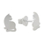 Sterling silver stud earrings, 'Leisurely Felines' - Sterling Silver Cat Stud Earrings from Thailand (image 2c) thumbail