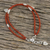 Chalcedony beaded charm bracelet, 'Karen Tangerine' - Chalcedony Beaded Charm Bracelet from Thailand (image 2b) thumbail