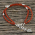 Chalcedony beaded charm bracelet, 'Karen Tangerine' - Chalcedony Beaded Charm Bracelet from Thailand (image 2c) thumbail