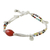 Chalcedony and agate beaded charm bracelet, 'Karen Colors' - Chalcedony and Agate Beaded Charm Bracelet from Thailand thumbail