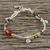 Chalcedony and agate beaded charm bracelet, 'Karen Colors' - Chalcedony and Agate Beaded Charm Bracelet from Thailand (image 2b) thumbail