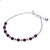 Garnet beaded bracelet, 'Classic Love' - Garnet Bracelet with Karen Silver Beads from Thailand