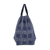 Rucksack aus Baumwolle mit Kordelzug - Rucksack mit Kordelzug aus indigoblauer Batik-Baumwolle mit quadratischem Motiv