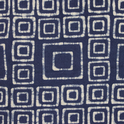 Mochila con cordón de algodón - Mochila de cordón con motivo cuadrado de algodón batik azul índigo