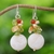 Multi-gemstone dangle earrings, 'Thai Joy' - Multi-Gemstone Beaded Cluster Earrings from Thailand (image 2) thumbail