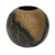Wood decorative vase, 'Geotic Beginnings' - Hand Carved and Etched Mango Wood Decorative Spherical Vase
