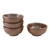 Ceramic condiment bowls, 'Earthen Style' (set of 4) - Rustic Chestnut Brown Ceramic Condiment Bowls (Set of 4)