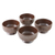 Keramik-Dessertschalen, (4er-Set) - Rustikale Dessertschalen aus kastanienbrauner Keramik (4er-Set)