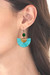 Quartz dangle earrings, 'Festival in Light Blue' - Quartz and Brass Bead Dangle Earrings with Cotton Fringe