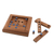 Wood puzzle, 'Blue Dots' - Blue Dot Raintree Wood Puzzle from Thailand (image 2a) thumbail
