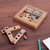 Wood puzzle, 'Blue Dots' - Blue Dot Raintree Wood Puzzle from Thailand (image 2b) thumbail