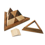 Wood puzzle, 'Intricate Pyramid' - Raintree Wood Pyramid Puzzle from Thailand