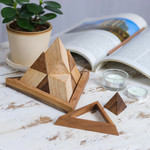 Wood puzzle, 'Intricate Pyramid' - Raintree Wood Pyramid Puzzle from Thailand