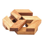 Wood puzzle, 'Elegant Hexagon' - Hexagonal Raintree Wood Puzzle from Thailand