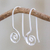 Sterling silver drop earrings, 'Tiny Spirals' - Spiraling Sterling Silver Drop Earrings from Thailand thumbail