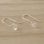 Sterling silver drop earrings, 'Tiny Spirals' - Spiraling Sterling Silver Drop Earrings from Thailand