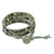 Agate beadedwrap bracelet, 'Stroll Through Nature' - Unisex Agate Bead and Karen Silver Button Wrap Bracelet (image 2d) thumbail