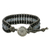 Onyx and quartz beaded wristband bracelet, 'Midnight Clouds' - Onyx Quartz Bead and Karen Silver Button Wristband Bracelet (image 2d) thumbail