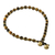 Tiger's eye beaded anklet, 'Forest Dreams' - Handmade Tiger's Eye and Brass Beaded Anklet from Thailand