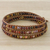 Jasper beaded wrap bracelet, 'Calm Touch' - Jasper and Leather Beaded Wrap Bracelet from Thailand (image 2c) thumbail