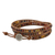 Jasper beaded wrap bracelet, 'Calm Touch' - Jasper and Leather Beaded Wrap Bracelet from Thailand (image 2e) thumbail
