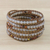Chalcedony and jasper beaded wrap bracelet, 'Winter Walk' - Chalcedony and Jasper Beaded Wrap Bracelet from Thailand (image 2c) thumbail
