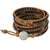 Jasper beaded wrap bracelet, 'Midnight Walk' - Jasper and Glass Beaded Wrap Bracelet from Thailand (image 2d) thumbail