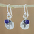 Lapis lazuli dangle earrings, 'Subtle Cross' - Lapis Lazuli Cross Dangle Earrings from Thailand (image 2) thumbail