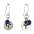 Lapis lazuli dangle earrings, 'Subtle Cross' - Lapis Lazuli Cross Dangle Earrings from Thailand thumbail