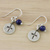 Lapis lazuli dangle earrings, 'Subtle Cross' - Lapis Lazuli Cross Dangle Earrings from Thailand (image 2b) thumbail