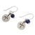 Lapis lazuli dangle earrings, 'Subtle Cross' - Lapis Lazuli Cross Dangle Earrings from Thailand (image 2c) thumbail