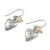 Cultured pearl dangle earrings, 'Fabulous Hearts' - Cultured Pearl and Silver Heart Earrings from Thailand (image 2c) thumbail