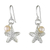 Cultured pearl dangle earrings, 'Delightful Starfish' - Cultured Pearl and Silver Starfish Dangle Earrings thumbail
