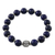 Lapis lazuli beaded stretch bracelet, 'Passionate Karen' - Karen Silver and Lapis Lazuli Beaded Bracelet from Thailand