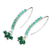 Amazonite beaded cluster earrings, 'Dancing Gleam' - Amazonite Beaded Cluster Earrings from Thailand