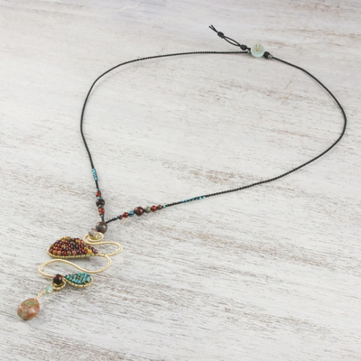 Multi-gemstone pendant necklace, 'Bohemian Delicacy' - Multi-Gemstone Bohemian Pendant Necklace from Thailand