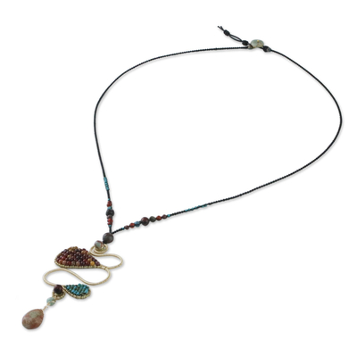Multi-gemstone pendant necklace, 'Bohemian Delicacy' - Multi-Gemstone Bohemian Pendant Necklace from Thailand