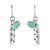 Amazonite dangle earrings, 'Cool Modernity' - Amazonite and Karen Silver Modern Earrings from Thailand thumbail