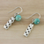 Amazonite dangle earrings, 'Cool Modernity' - Amazonite and Karen Silver Modern Earrings from Thailand (image 2b) thumbail