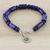 Lapis lazuli beaded bracelet, 'Oceanic Om' - Lapis Lazuli Om Beaded Bracelet from Thailand (image 2) thumbail