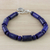 Lapis lazuli beaded bracelet, 'Oceanic Om' - Lapis Lazuli Om Beaded Bracelet from Thailand (image 2c) thumbail