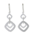 Sterling silver dangle earrings, 'Interlinked Squares' - Square Motif Sterling Silver Dangle Earrings from Thailand thumbail